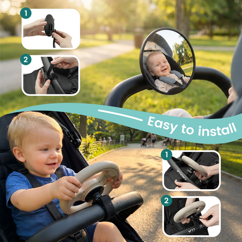Baby Stroller Steering Wheel & Mirror Set