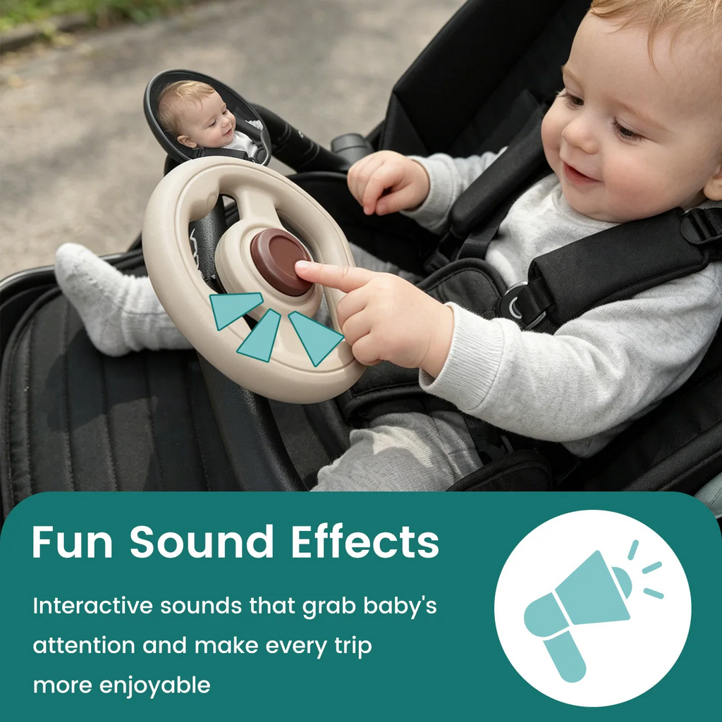 Baby Stroller Steering Wheel & Mirror Set