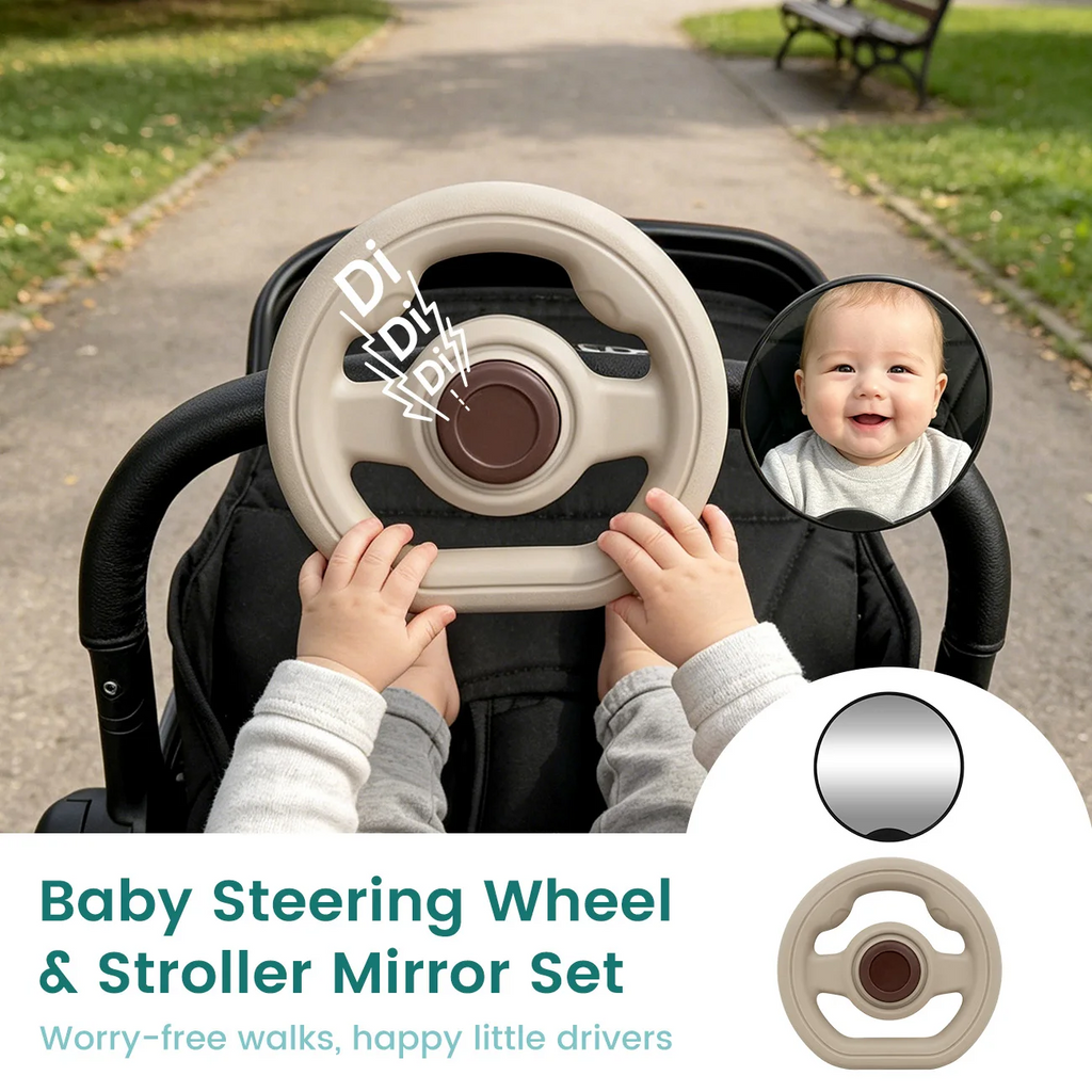 Baby Stroller Steering Wheel & Mirror Set