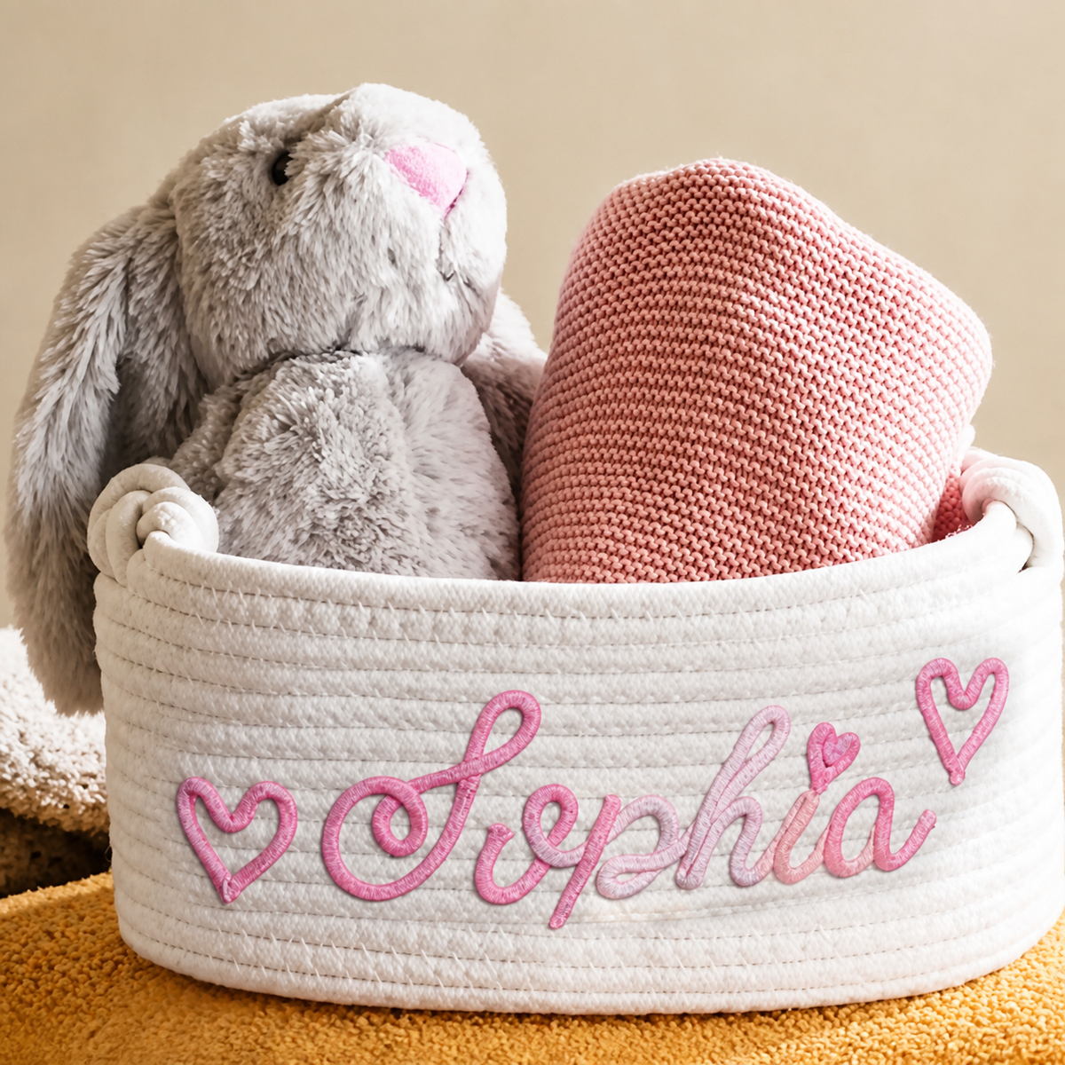 EVAM BABY Multicolor Personalized Knitted Basket