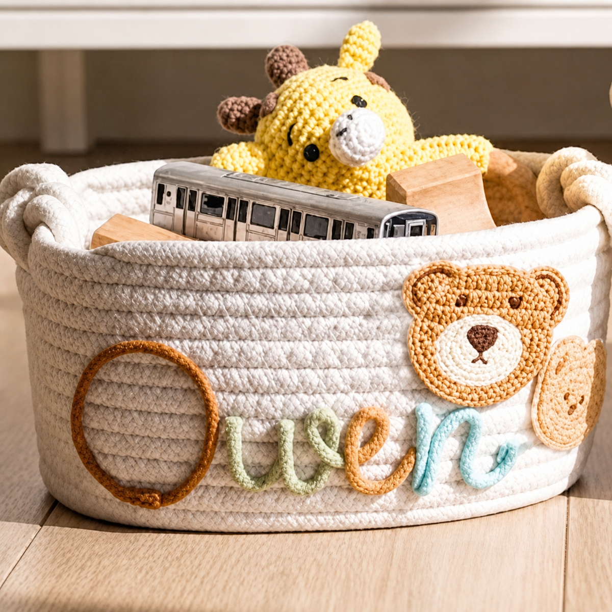 EVAM BABY Multicolor Personalized Knitted Basket