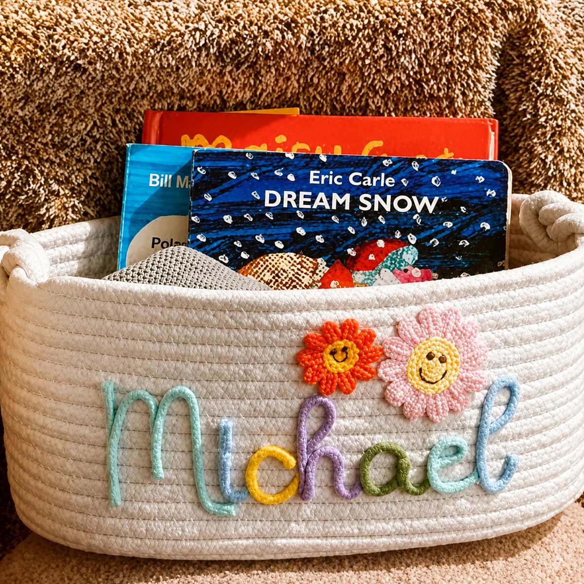 EVAM BABY Multicolor Personalized Knitted Basket