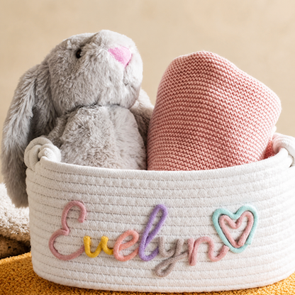 EVAM BABY Multicolor Personalized Knitted Basket