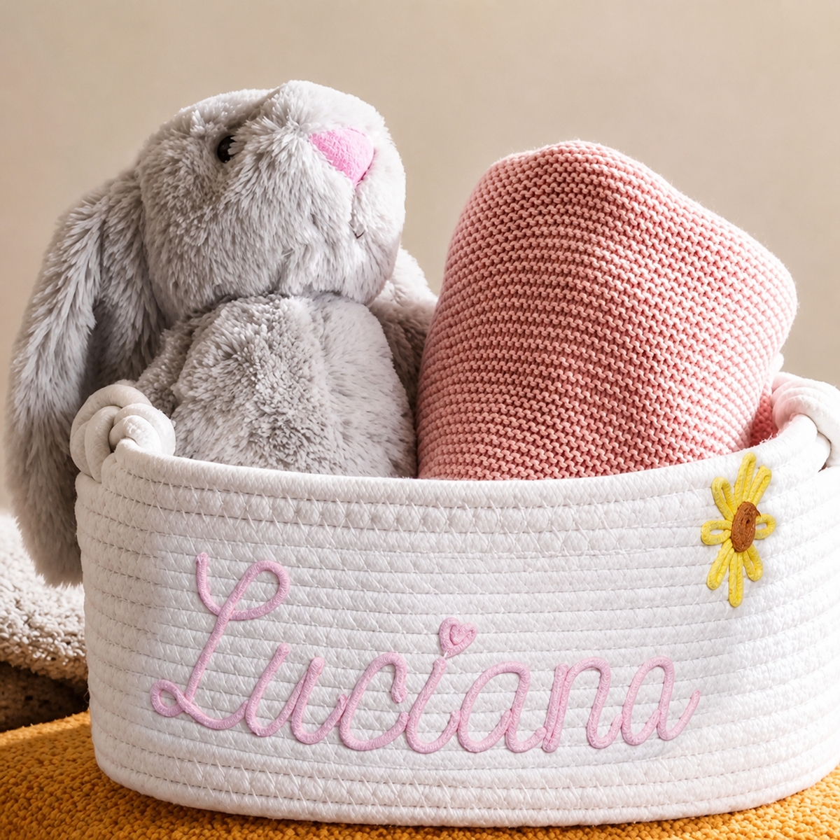 EVAM BABY Multicolor Personalized Knitted Basket