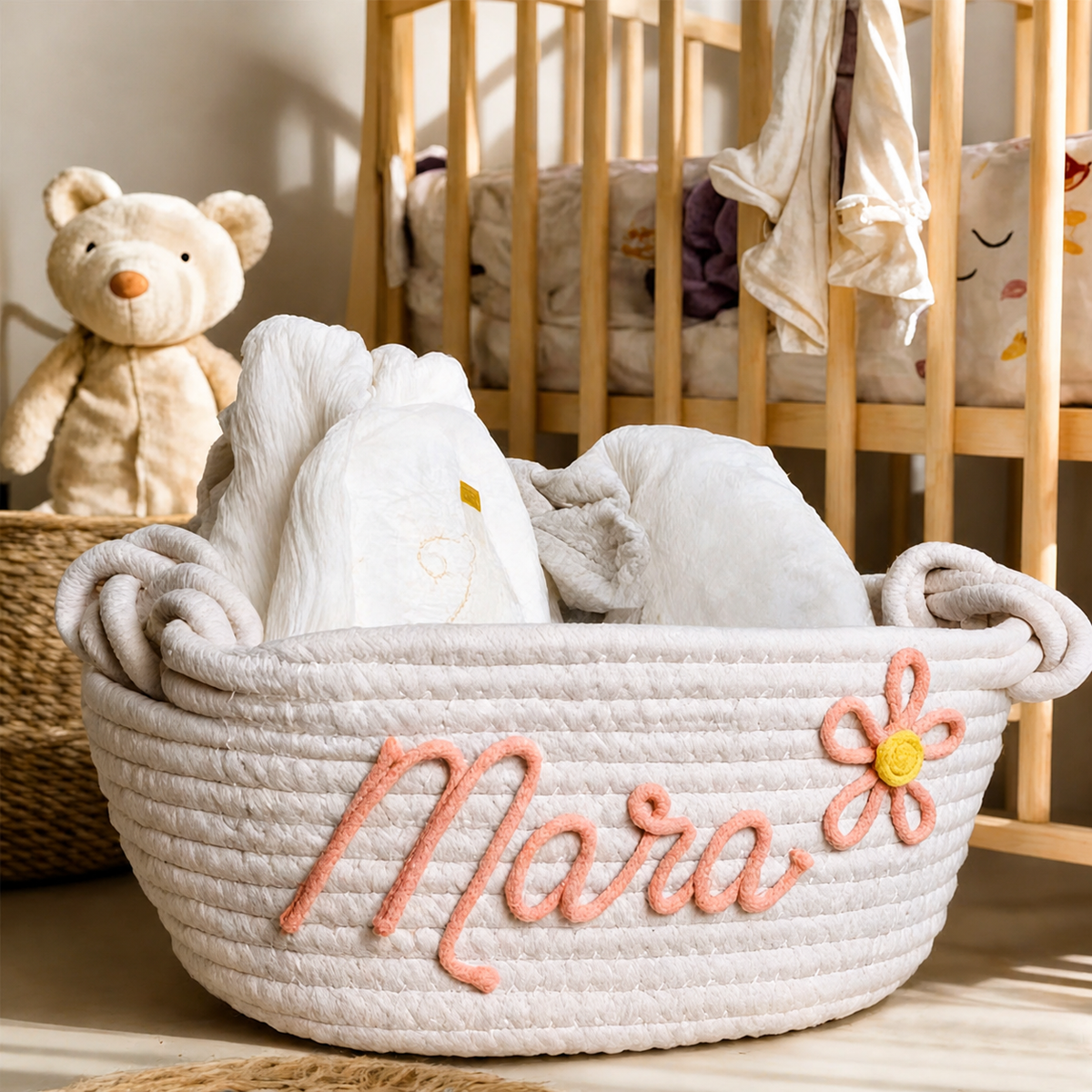EVAM BABY Multicolor Personalized Knitted Basket