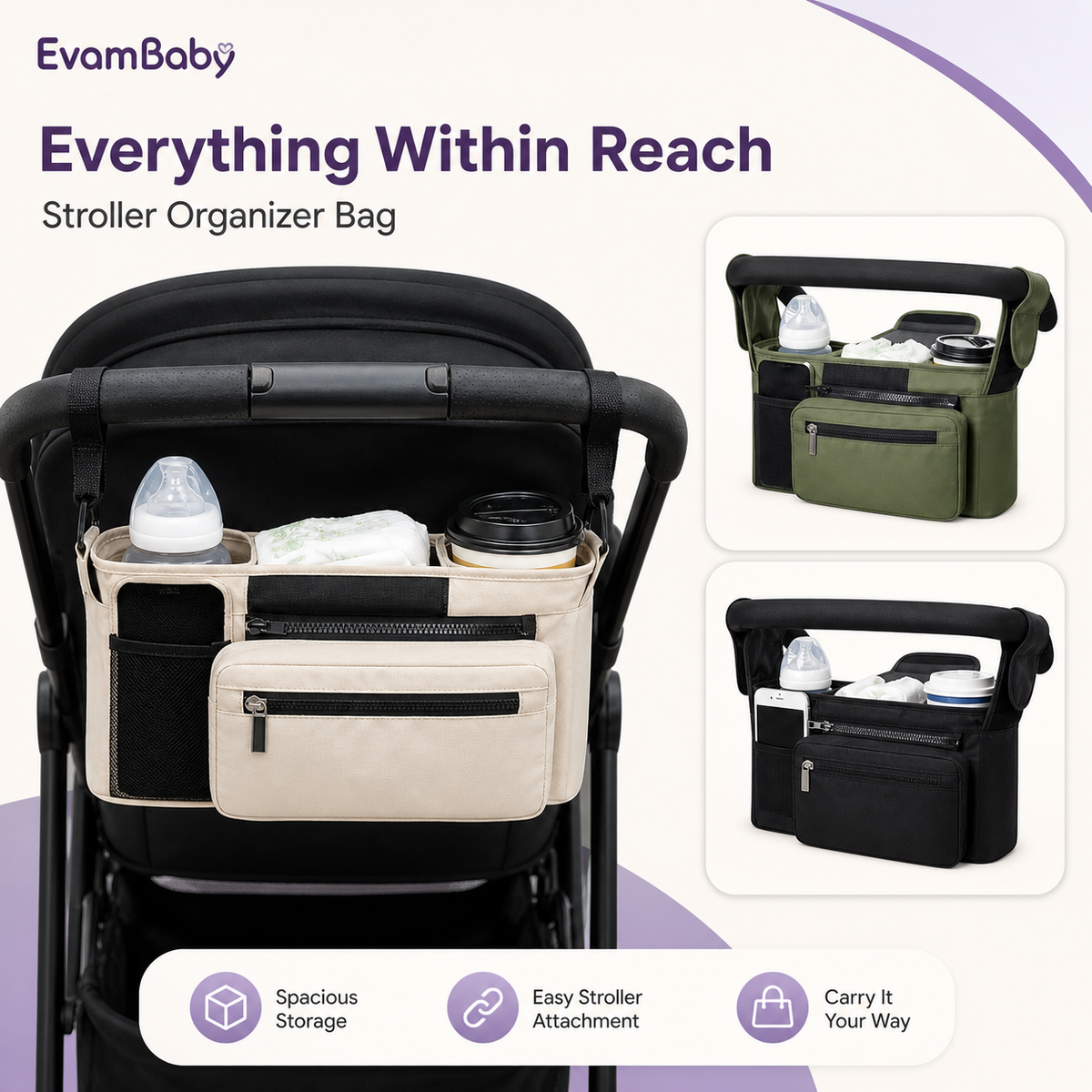 EvamBaby Stroller Organizer Bag