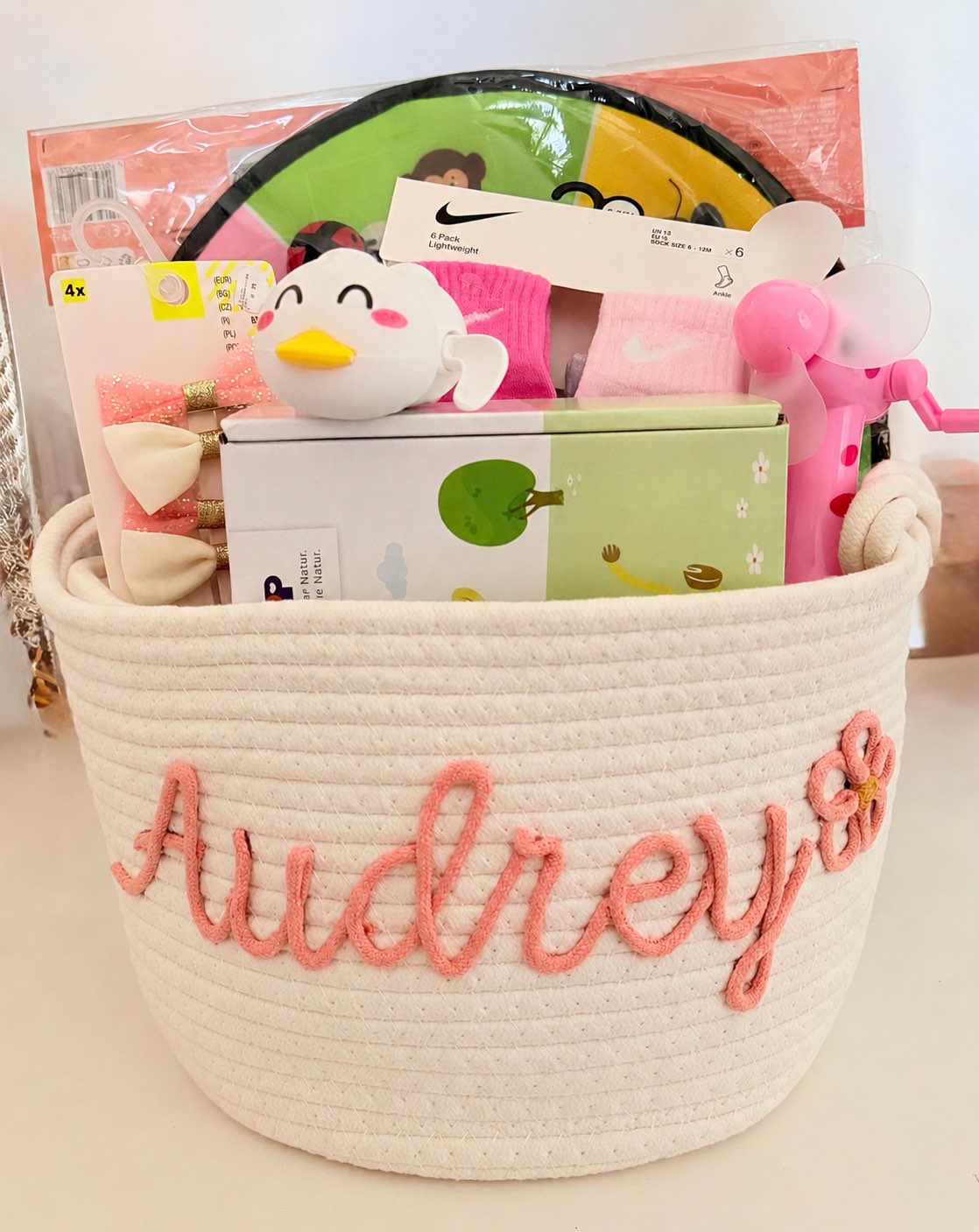 EVAM BABY personalized knitted basket shared by a customer