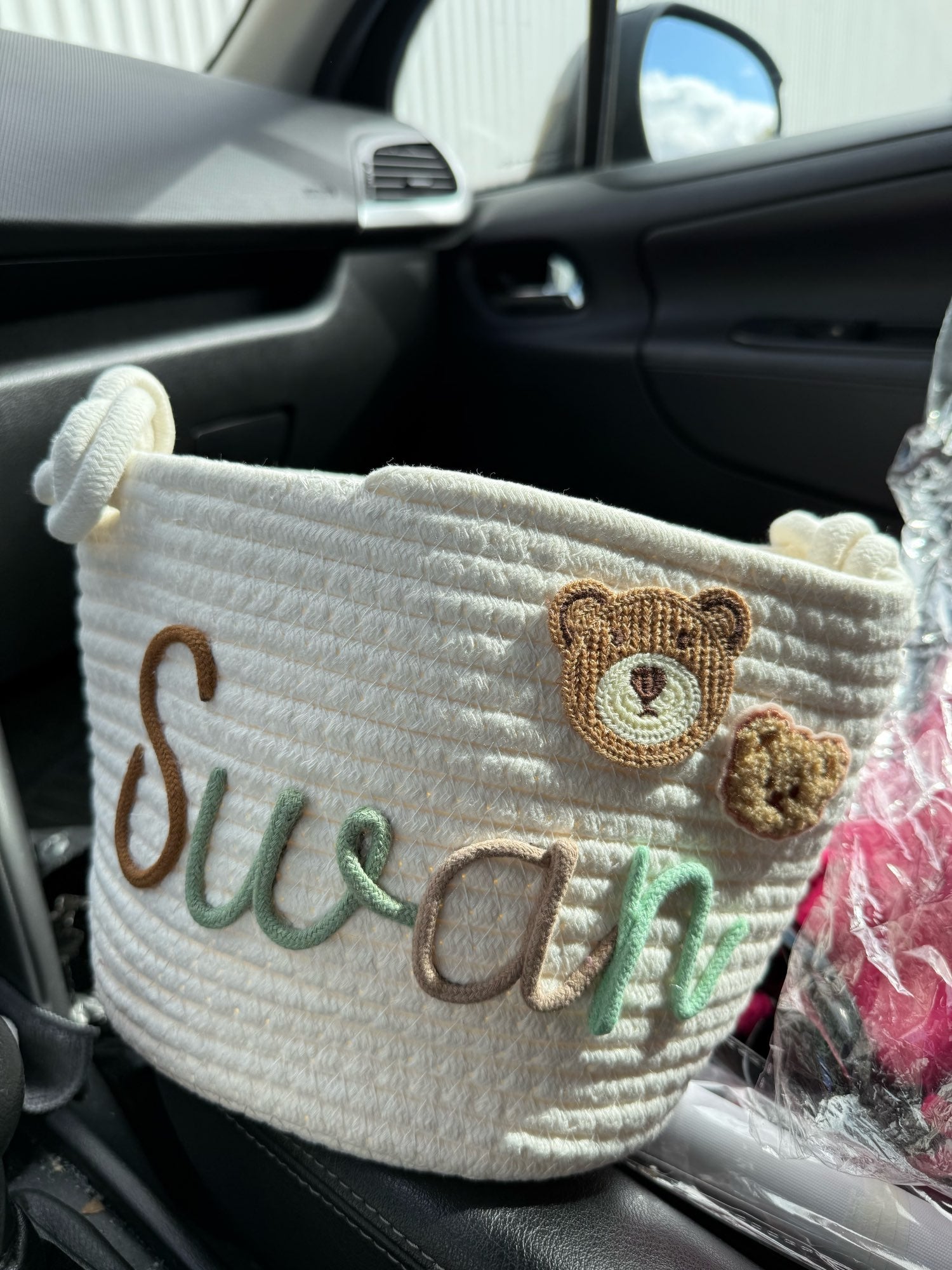 EVAM BABY personalized knitted basket shared by a customer
