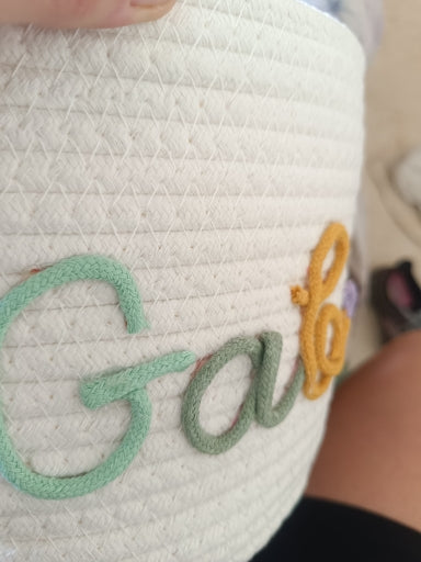 EVAM BABY personalized knitted basket shared by a customer