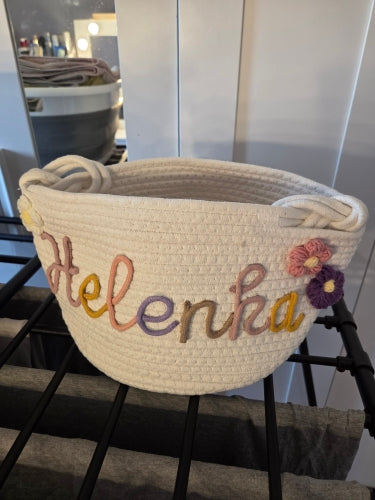 EVAM BABY personalized knitted basket shared by a customer